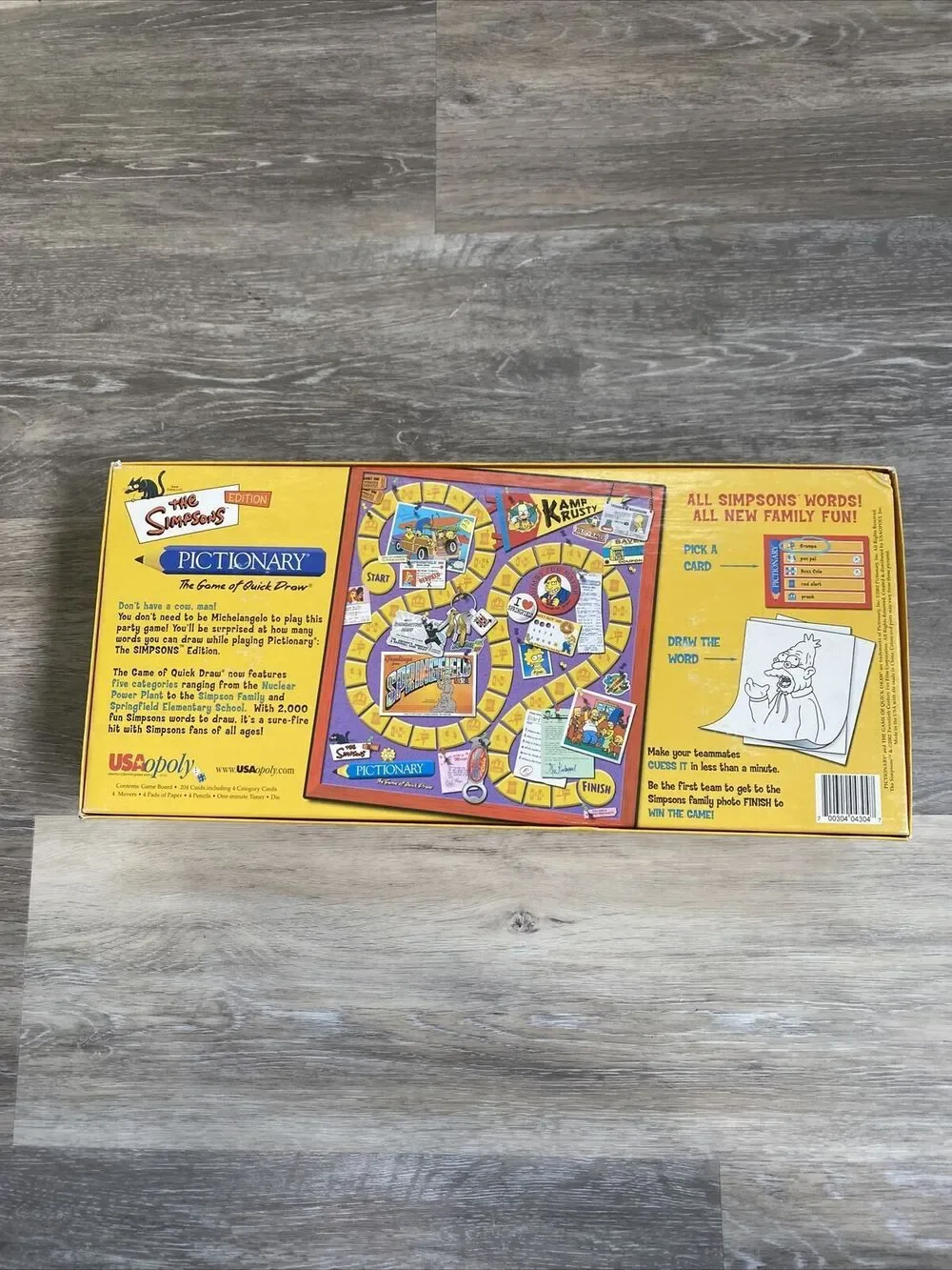 Pictionary The Simpsons Edition Board Game of Quick Draw USAopoly -READ